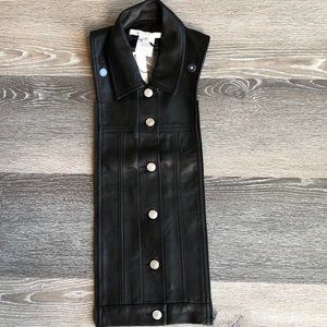 Veronica Beard - Black Leather (Slate) Dickey - NWT - Size: 00-14